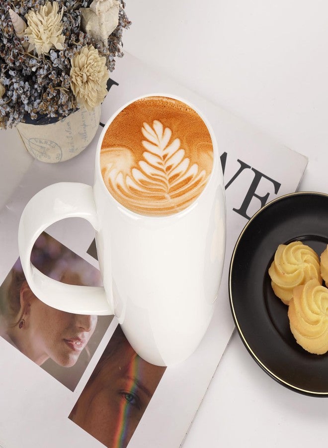 Linkidea 22oz Extra Large Fine Bone China Coffee Mug, Oversized Coffee Cups with Handles, Big Teacups for Office and Home, Microwave and Dishwasher Safe - Image 4